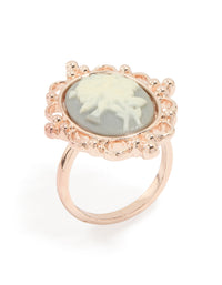 Rose Gold Flower Cameo Ring - link has visual effect only
