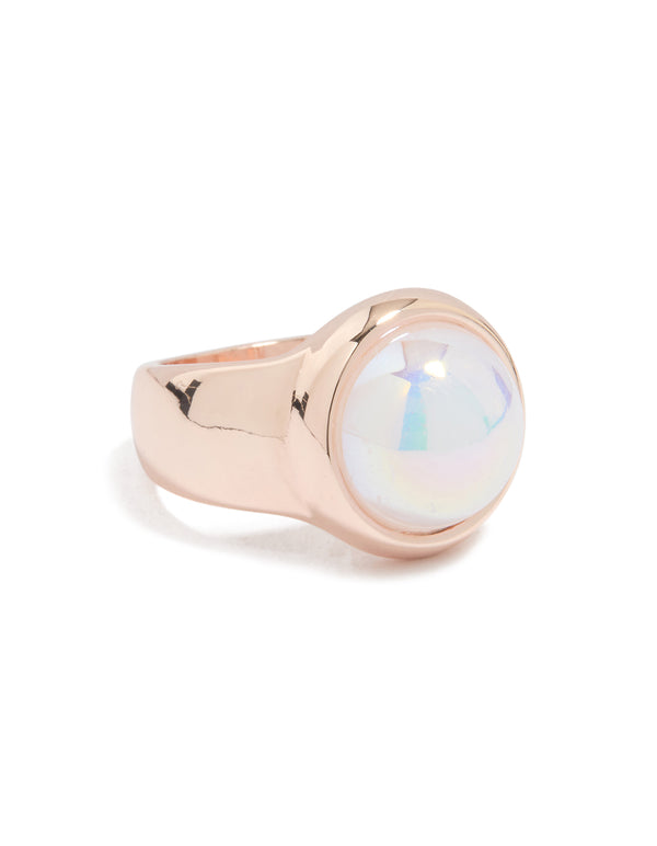 Rose Gold Pearl Statement Ring