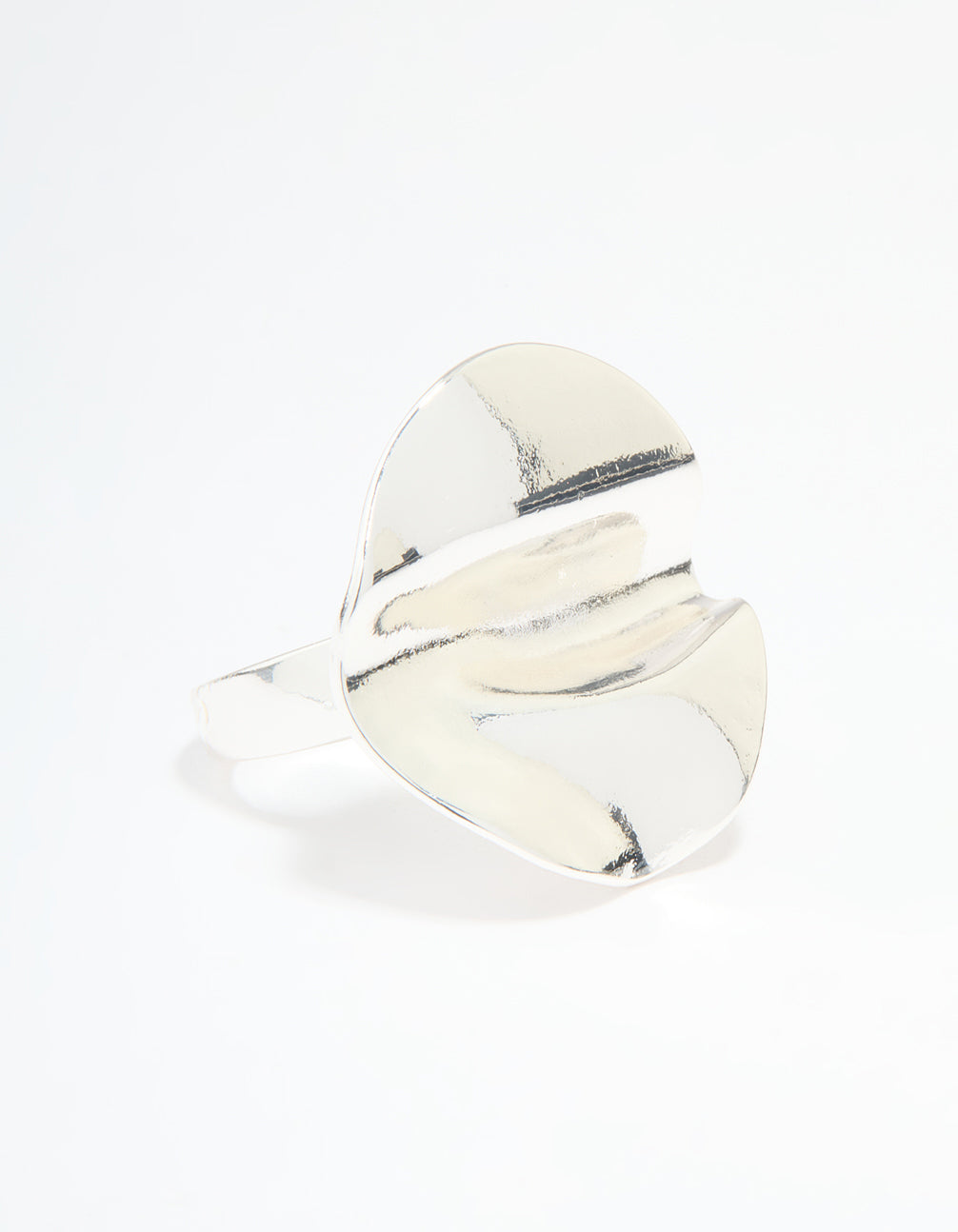 Silver Plated Textured Circle Ring