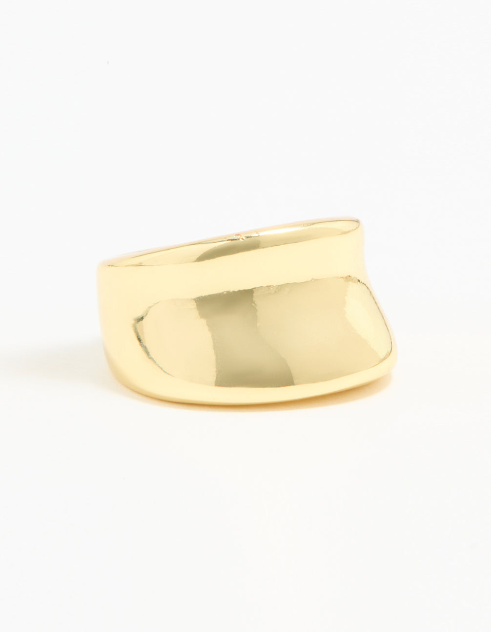 Gold Plated Smooth Statement Ring