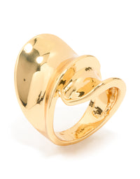 Gold Plated Statement Double Wrap Ring - link has visual effect only
