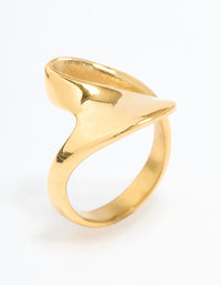 Waterproof Gold Plated Stainless Steel Open Swirl Ring - link has visual effect only