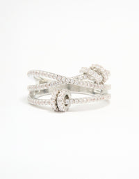 Silver Cubic Zirconia Rondell Stacked Ring - link has visual effect only