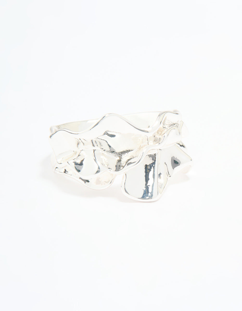 Silver Plated Molten Band Ring