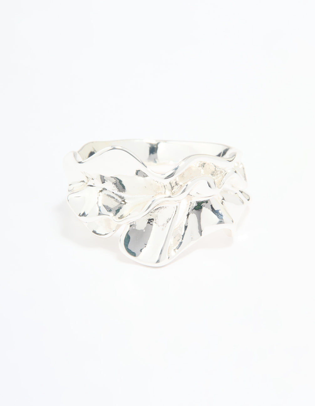 Silver Plated Molten Band Ring