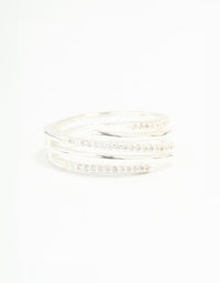 Silver Plated Cubic Zirconia Dainty Wrap Ring - link has visual effect only