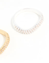 Mixed Metal Cubic Zirconia Rings 2-Pack - link has visual effect only