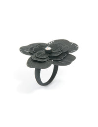 Black Flower Statement Ring - link has visual effect only
