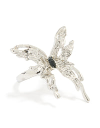 Silver Gothic Butterfly Ring - link has visual effect only