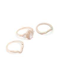 Rose Gold Pearl Stacking Rings 3-Pack - link has visual effect only