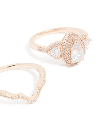 Rose Gold Pearl Stacking Rings 3-Pack - link has visual effect only