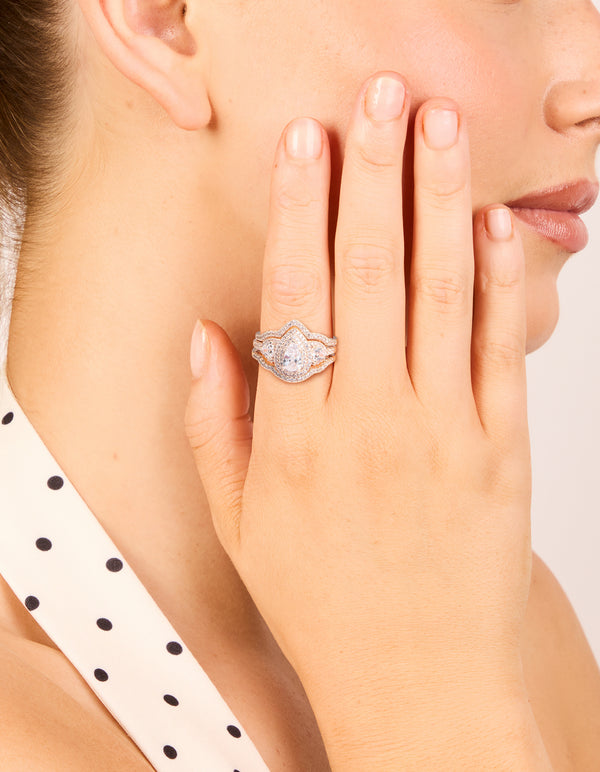 Rose Gold Pearl Stacking Rings 3-Pack