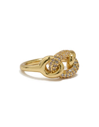 Gold Plated Cubic Zirconia Knot Ring - link has visual effect only