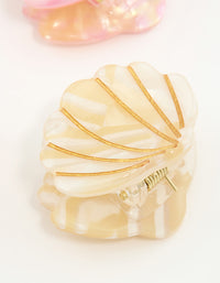 Pink & Cream Acrylic Mini Shell Claw Clips 4-Pack - link has visual effect only