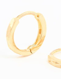 Gold Plated Sterling Silver Diamond Style Cut Huggie Earrings - link has visual effect only