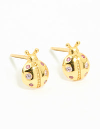 Gold Plated Sterling Silver Ladybug Stud Earrings - link has visual effect only
