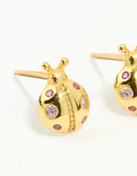 Gold Plated Sterling Silver Ladybug Stud Earrings - link has visual effect only