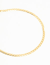 Gold Plated Sterling Silver Curb Chain Mini Bracelet - link has visual effect only