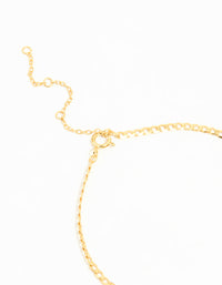 Gold Plated Sterling Silver Curb Chain Mini Bracelet - link has visual effect only