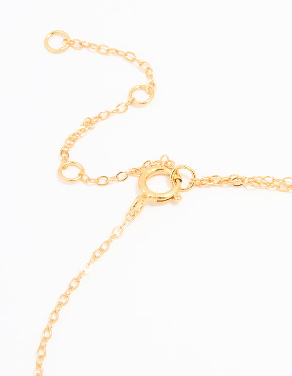 Gold Plated Sterling Silver Tiny Linked Hoops Bracelet