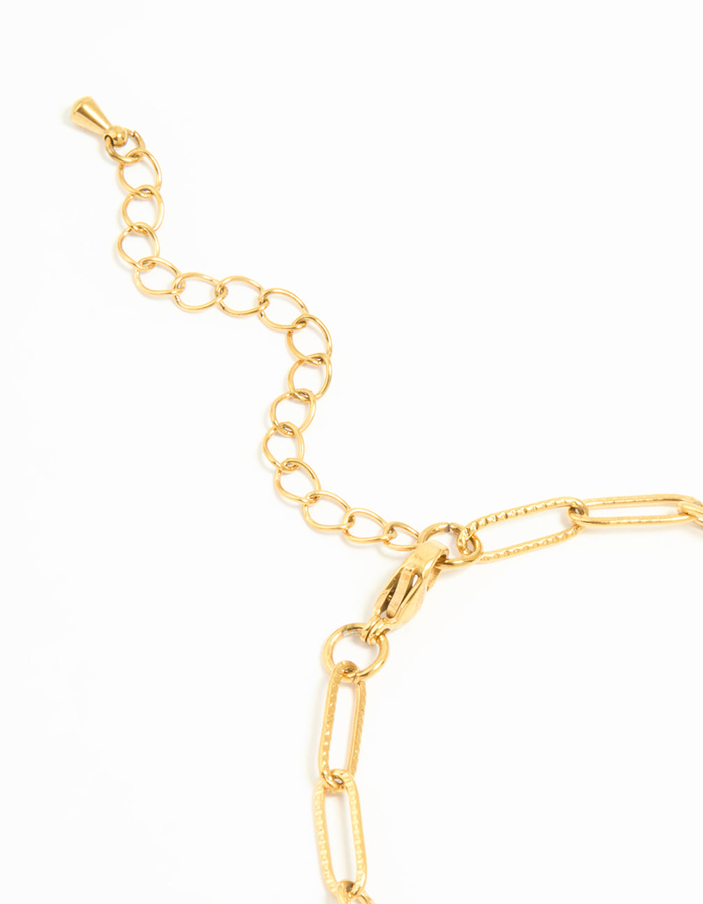 Waterproof Gold Plated Stainless Steel Pin Chain Heart Bracelet