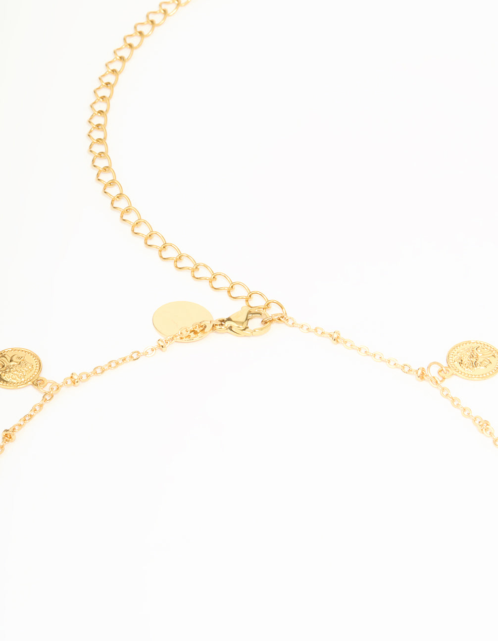Waterproof Gold Plated Stainless Steel Diamante & Disc Waist Chain