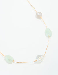 Gold Organic Beaded Long Necklace - link has visual effect only