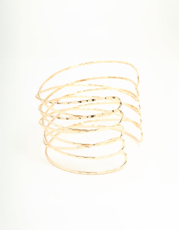 Gold Crisscross Arm Cuff