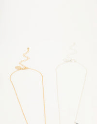 Mixed Metal Star & Planet Necklaces 2-Pack - link has visual effect only