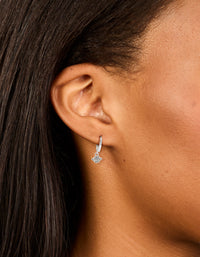 Sterling Silver Cubic Zirconia Planet Huggie Earrings - link has visual effect only