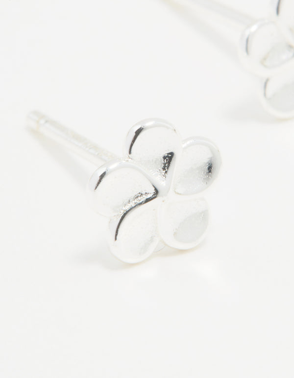 Sterling Silver Frangipani Stud Earrings