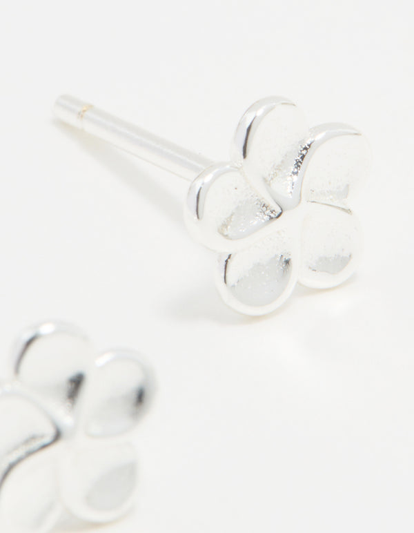 Sterling Silver Frangipani Stud Earrings