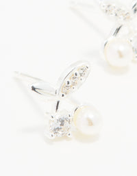 Sterling Silver Cubic Zirconia Cherry Stud Earrings - link has visual effect only