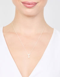 Sterling Silver Cubic Zirconia Drop Necklace - link has visual effect only