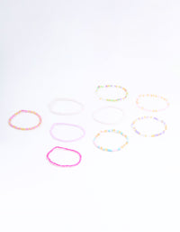 Kids Pastel & Vibrant Beaded Stretch Bracelets 9-Pack - link has visual effect only