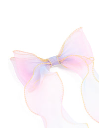 Kids Pink & Purple Ombre Fabric Bow Clip - link has visual effect only