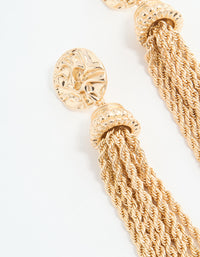 Gold Fringe Chain Drop Earrings - link has visual effect only