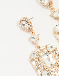 Gold Diamante Long Drop Earrings - link has visual effect only