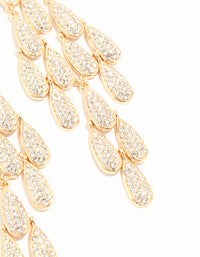 Gold Diamante Oval Large Drop Earrings - link has visual effect only