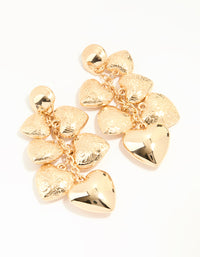 Gold Hearts Drop Earrings - link has visual effect only