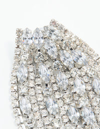 Silver Diamante Chain Drop Earrings - link has visual effect only