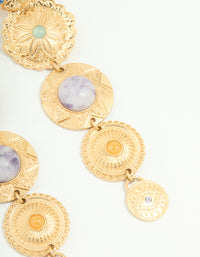Worn Gold Large Disc Drop Earrings - link has visual effect only