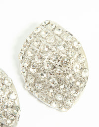 Silver Diamante Large Teardrop Stud Earrings - link has visual effect only