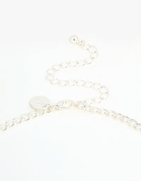 Silver Diamante Long Layered Chain Necklace - link has visual effect only