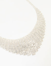 Silver Diamante Collar Statement Necklace - link has visual effect only