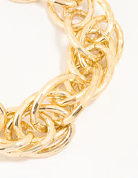 Gold Chain Link Necklace - link has visual effect only