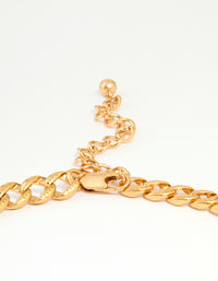 Worn Gold Red Stone Textured Necklace - link has visual effect only