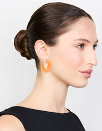 Orange Acrylic Chunky Medium Hoop Earrings - link has visual effect only