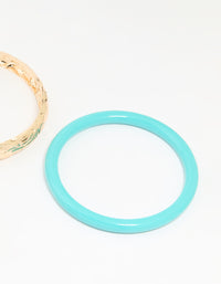 Gold & Blue Bangles 3-Pack - link has visual effect only