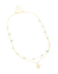 Gold Plated Cubic Zirconia Semi Precious Layered Necklace - link has visual effect only